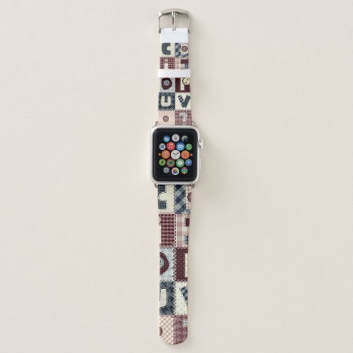 Set of alphabets letters in patchwork style. May b Apple Watch Band