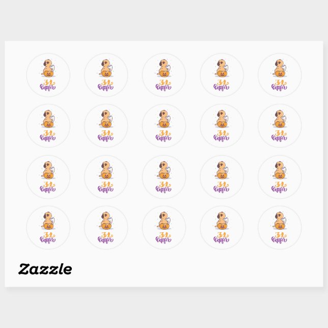 Set of Angels for Halloween Classic Round Sticker (Sheet)