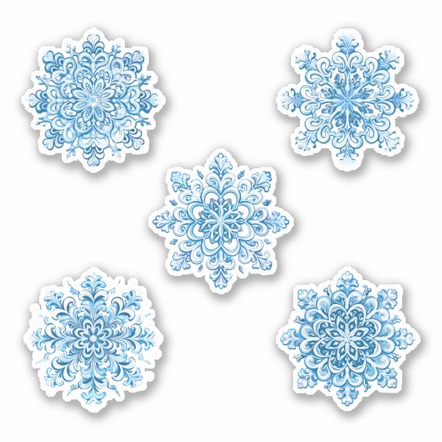 Set of Beautiful Snowflakes Sticker (Front)