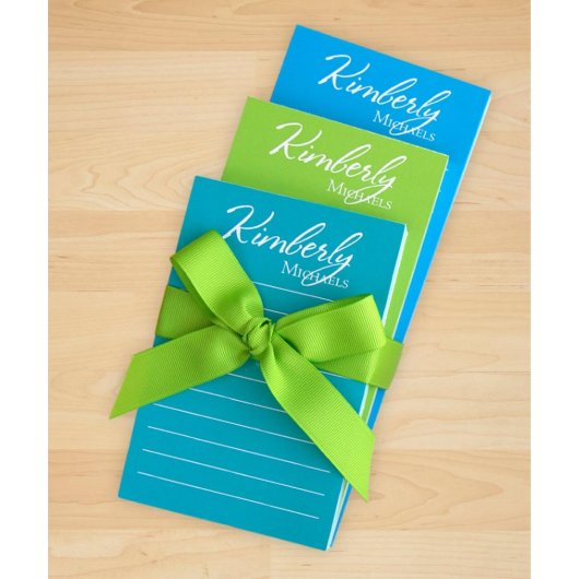 Set of Blue & Green Letterhead and Lined Notepads (Front)