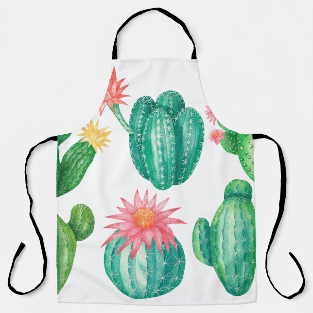 Set of cacti with flowers. Isolated elements on a  Apron (Front)
