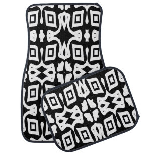 Set of Car Mats, White & Black elegant design   Floor Mat