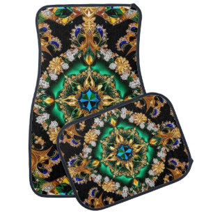 Set of car mats with Brazilian Colors