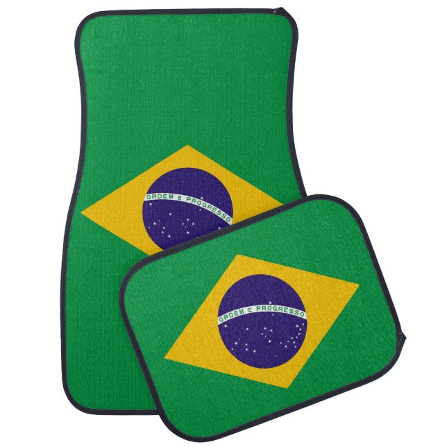 Set of car mats with Flag of Brazil (Set)