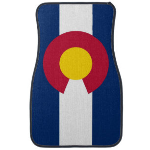 Set of car mats with Flag of Colorado, USA