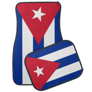 Set of car mats with Flag of Cuba