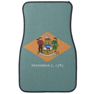 Set of car mats with Flag of Delaware, USA