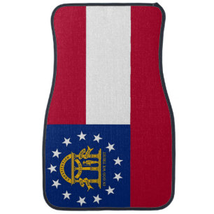 Set of car mats with Flag of Georgia, USA