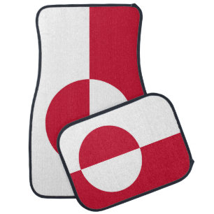 Set of car mats with Flag of Greenland