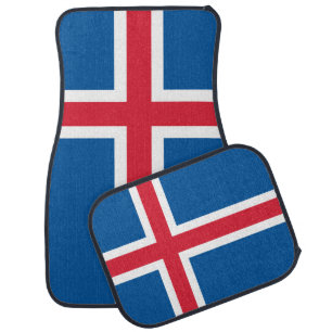 Set of car mats with Flag of Iceland
