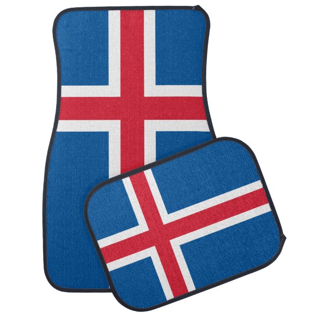 Set of car mats with Flag of Iceland (Set)