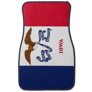 Set of car mats with Flag of Iowa, USA