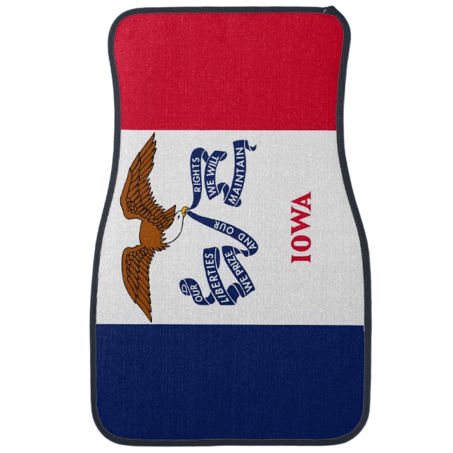 Set of car mats with Flag of Iowa, USA (Front)