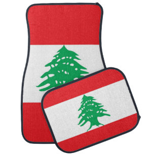 Set of car mats with Flag of Lebanon