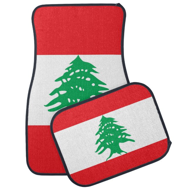 Set of car mats with Flag of Lebanon (Set)