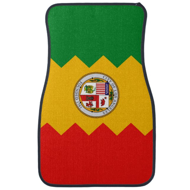 Set of car mats with Flag of Los Angeles, USA (Front)