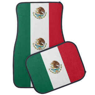 Set of car mats with Flag of Mexico