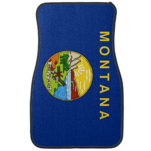 Set of car mats with Flag of Montana, USA