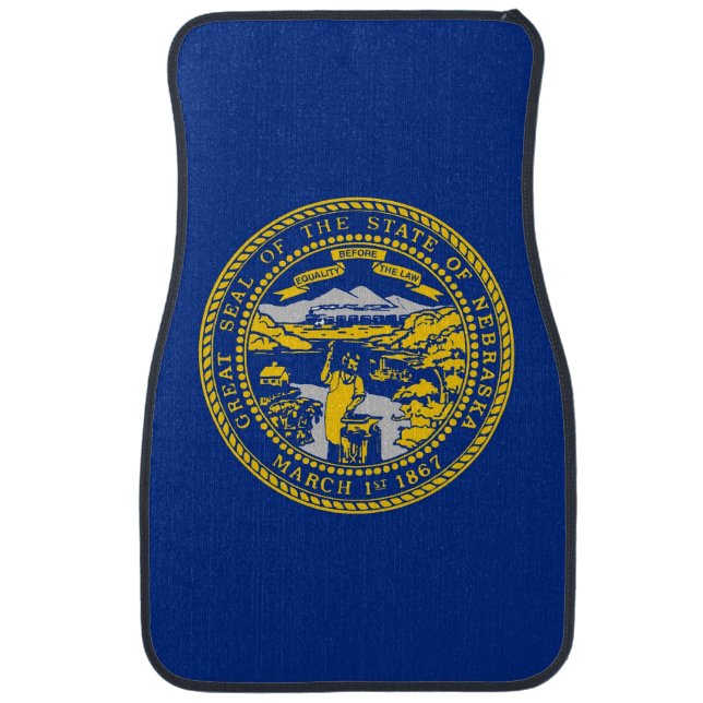 Set of car mats with Flag of Nebraska, USA (Front)