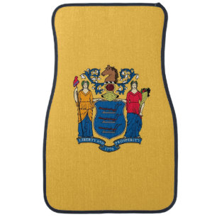 Set of car mats with Flag of New Jersey, USA
