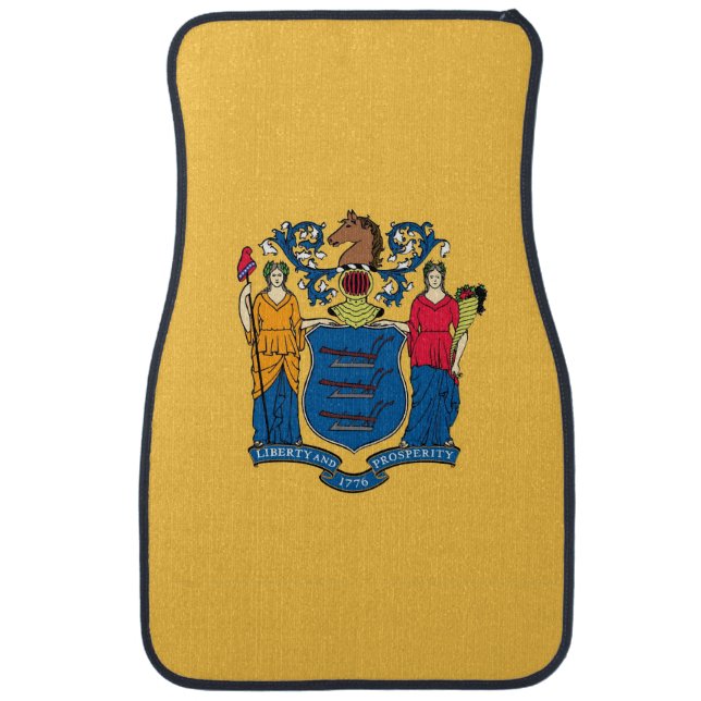 Set of car mats with Flag of New Jersey, USA (Front)
