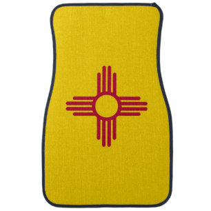 Set of car mats with Flag of New Mexico, USA