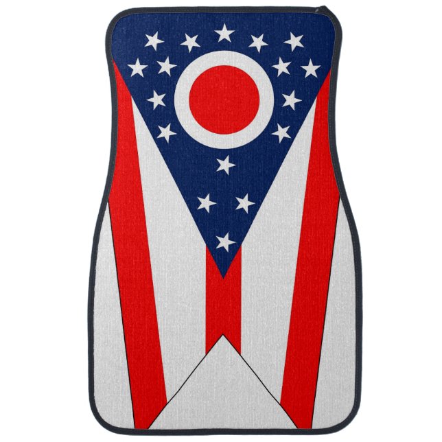 Set of car mats with Flag of Ohio State, USA (Front)