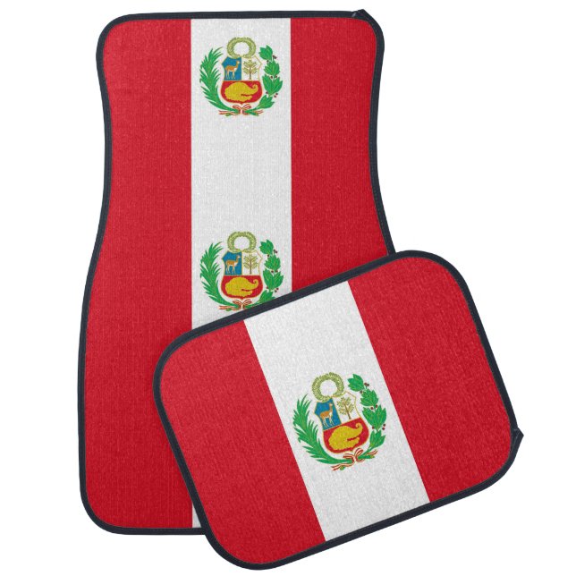 Set of car mats with Flag of Peru (Set)