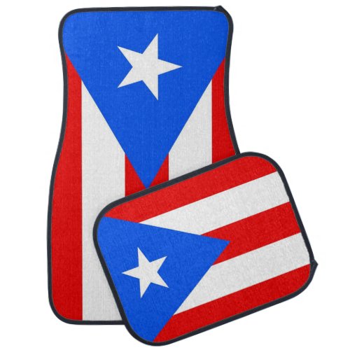 Set of car mats with Flag of Puerto Rico USA