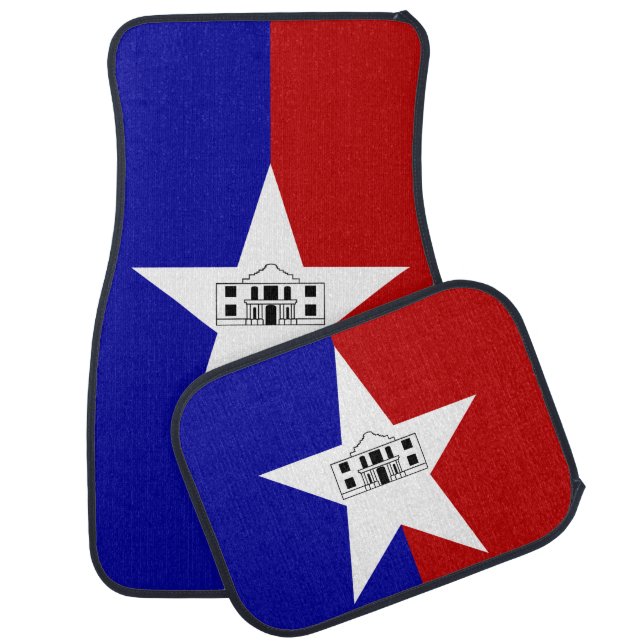Set of car mats with Flag of San Antonio (Set)