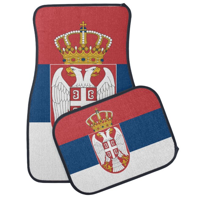 Set of car mats with Flag of Serbia (Set)