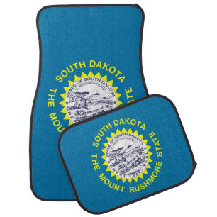 Set of car mats with Flag of South Dakota, USA