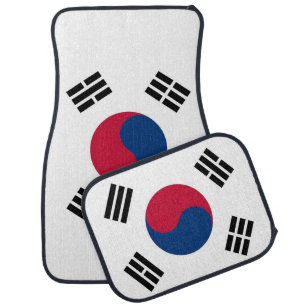 Set of car mats with Flag of South Korea