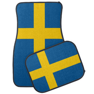 Set of car mats with Flag of Sweden