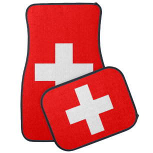 Set of car mats with Flag of Switzerland
