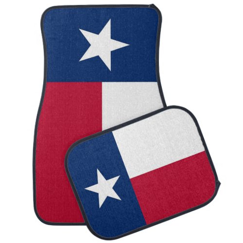 Set of car mats with Flag of Texas USA