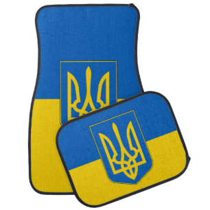 Set of car mats with Flag of Ukraine