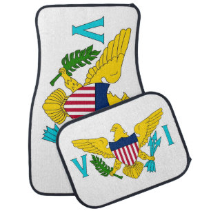 Set of car mats with Flag of Virgin Island, USA