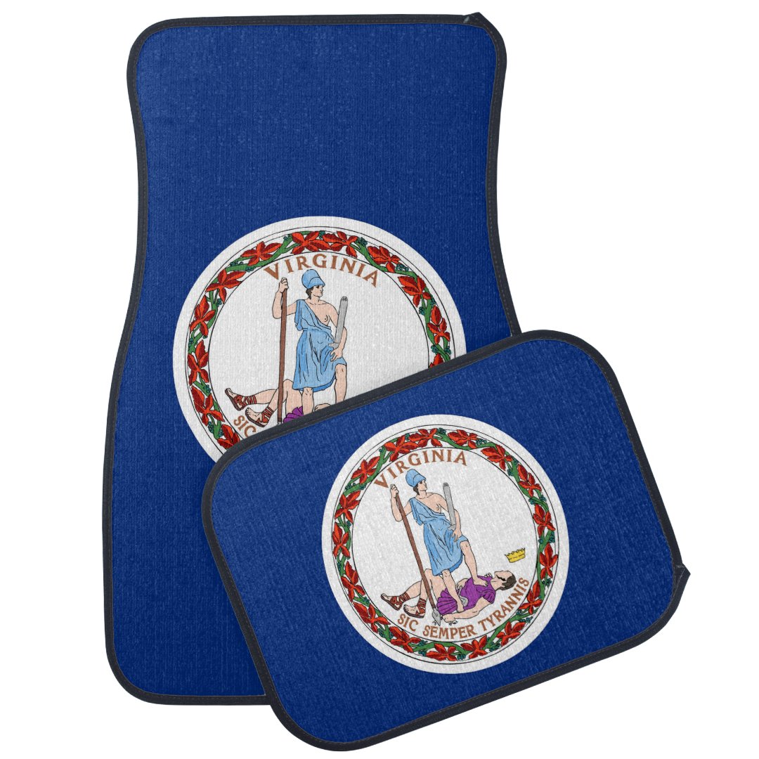 Set of car mats with Flag of Virginia, USA | Zazzle