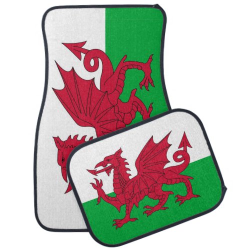 Set of car mats with Flag of Wales