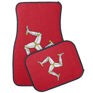 Set of car mats with Isle of Man Flag