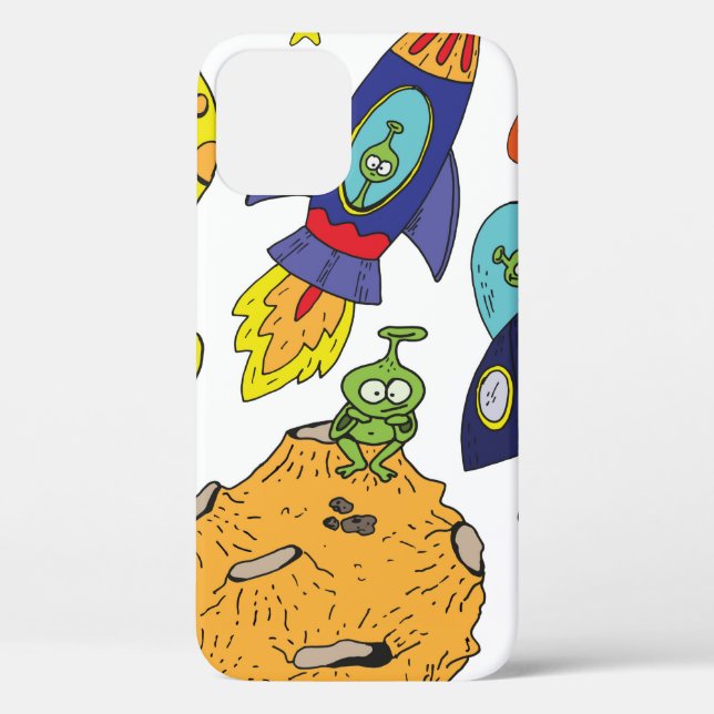 Set of cartoon illustrations about space in bright Case-Mate iPhone case (Back)
