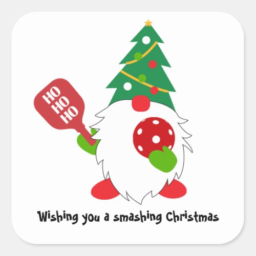 Set of Christmas pickleball  Square Sticker