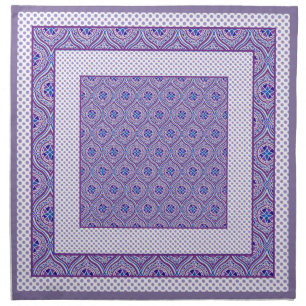 Set of Cloth Napkins Mauve and White Ogees, Polkas