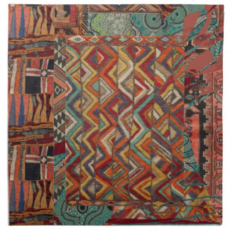 set of cloth napkins with tribal motif