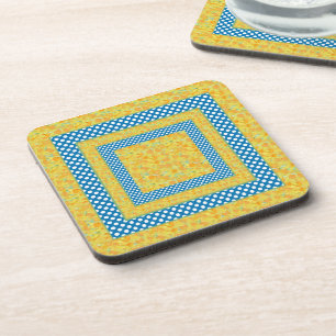 Set of Coasters: Country Daffodils, Polka Dots Drink Coaster