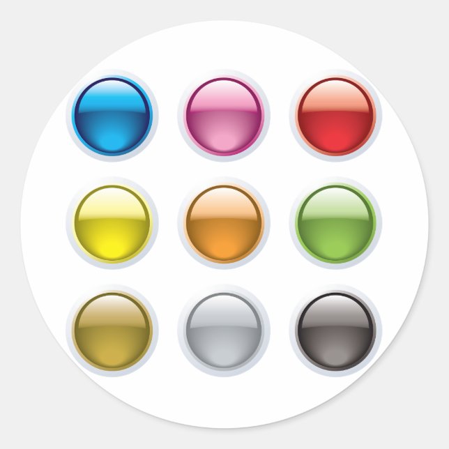 Set of Colored Buttons Stickers (Front)