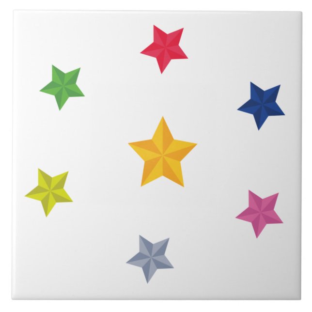 Set of colored stars ceramic tile (Front)