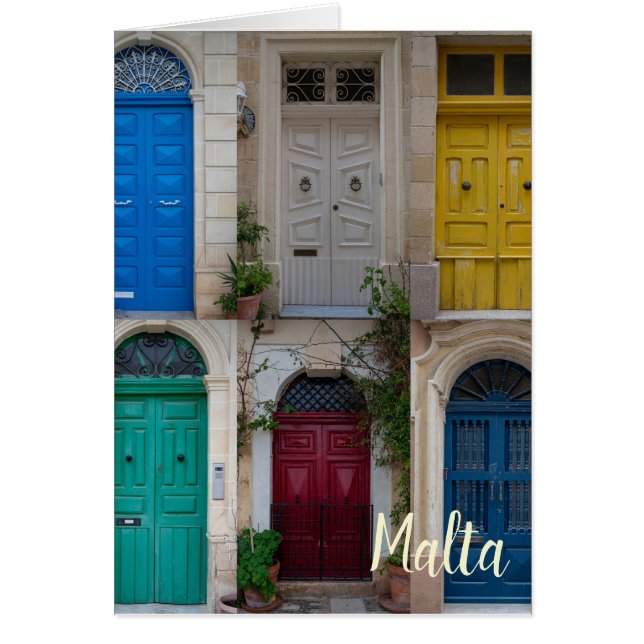 Set of colorful front doors in Malta (Front)