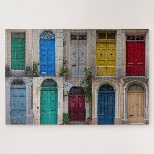 Set of colorful front doors in Malta Jigsaw Puzzle